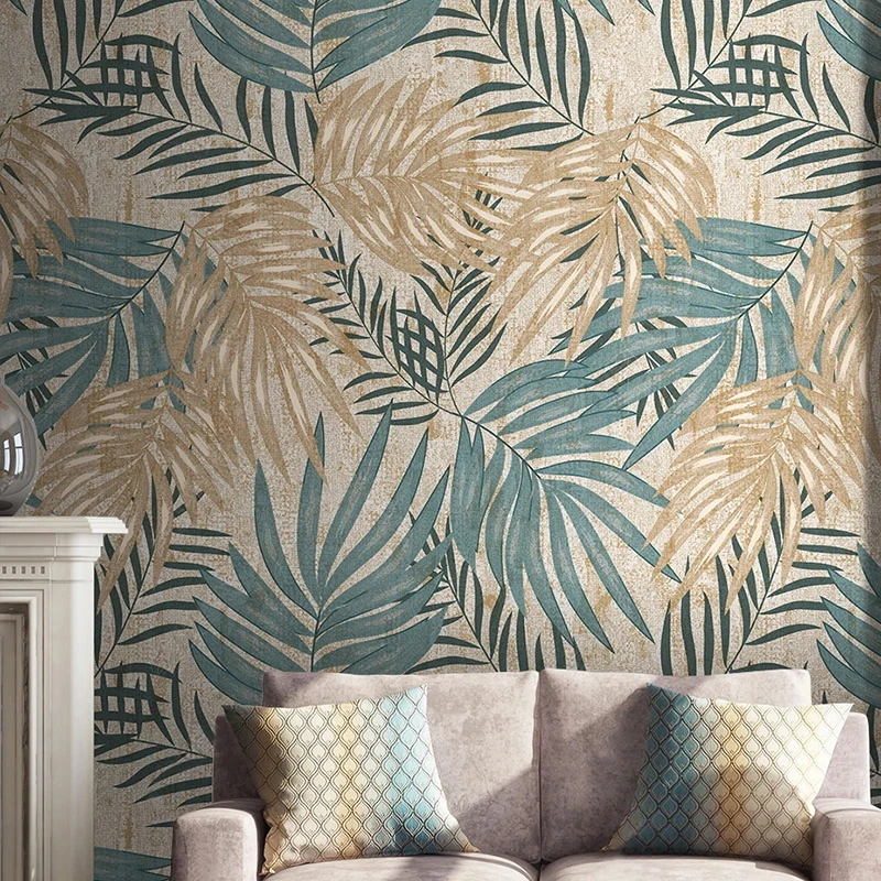 

Custom 3D Wall Mural Plant Leaf Pastoral Wallpaper Bedroom Living Room TV Background Waterproof Canvas Fabric Painting Wall Art