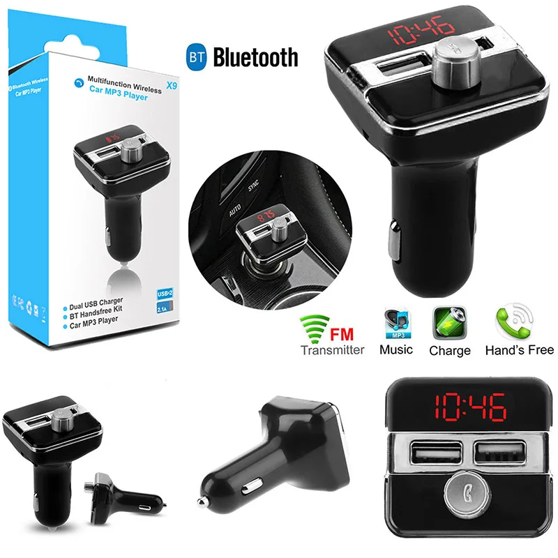 Bluetooth беспроводной радио автомобильный комплект MP3 музыка USB зарядное устройство адаптер fm-передатчик