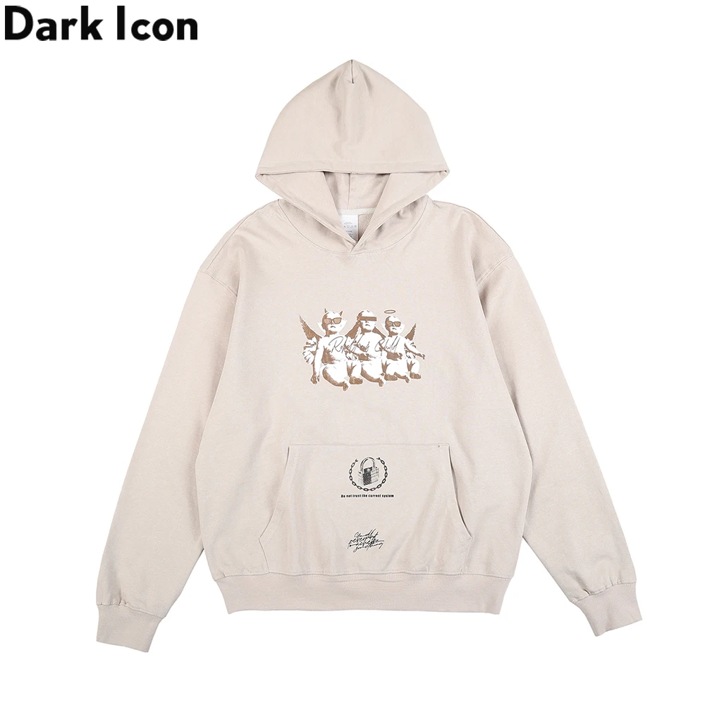 

Мужская хлопковая толстовка с капюшоном Dark Icon, Осенний пуловер из махрового материала, свитшоты и толстовки, 2021