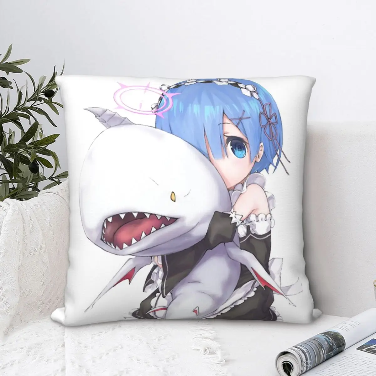 

Rem Throw Pillow Case Re Life in a different world from zero Cushion For Home Sofa Chair Decorative Hug Pillowcase