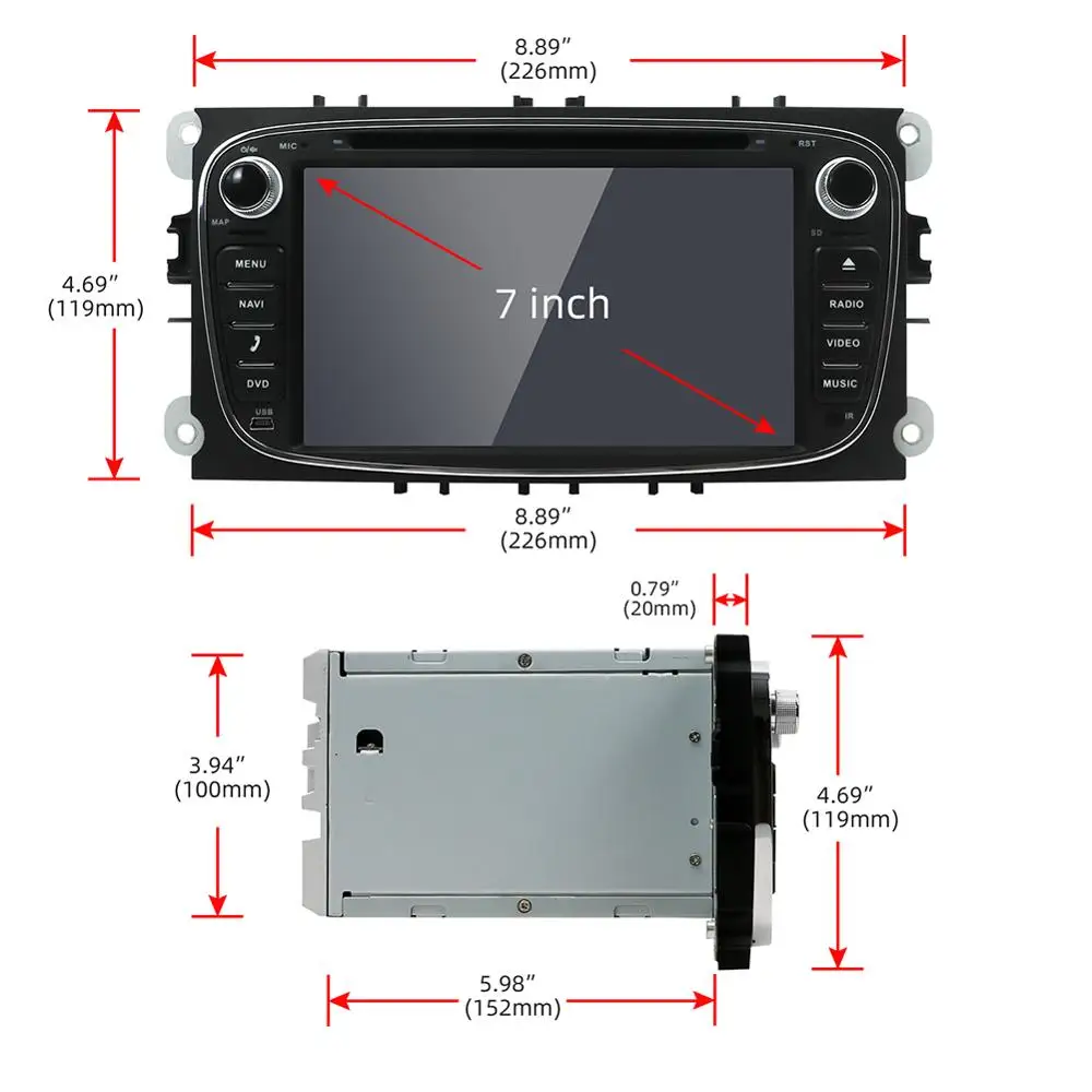 2 din автомобильное радио gps Android 10 0 автомобильный DVD для Ford Focus Mondeo C max S Galaxy с Wifi 3G BT