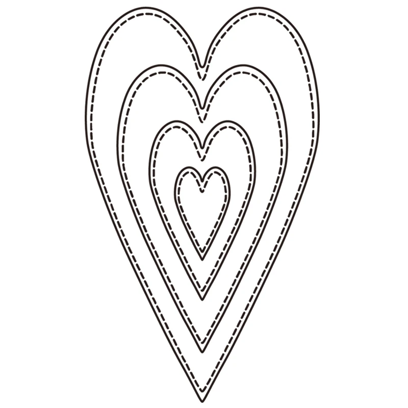 Новинка 2021 г. многослойные металлические Вырубные штампы с рамкой в форме сердца