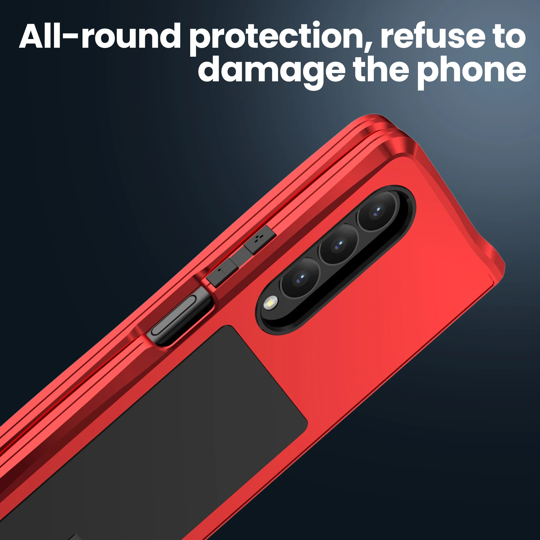 Case for Galaxy Z Fold 3/Z Fold 4 Heavy Duty Protection Armor Shockproof Hard Aluminum Metal Samsung Z Fold 3/Z Fold 4 Cover