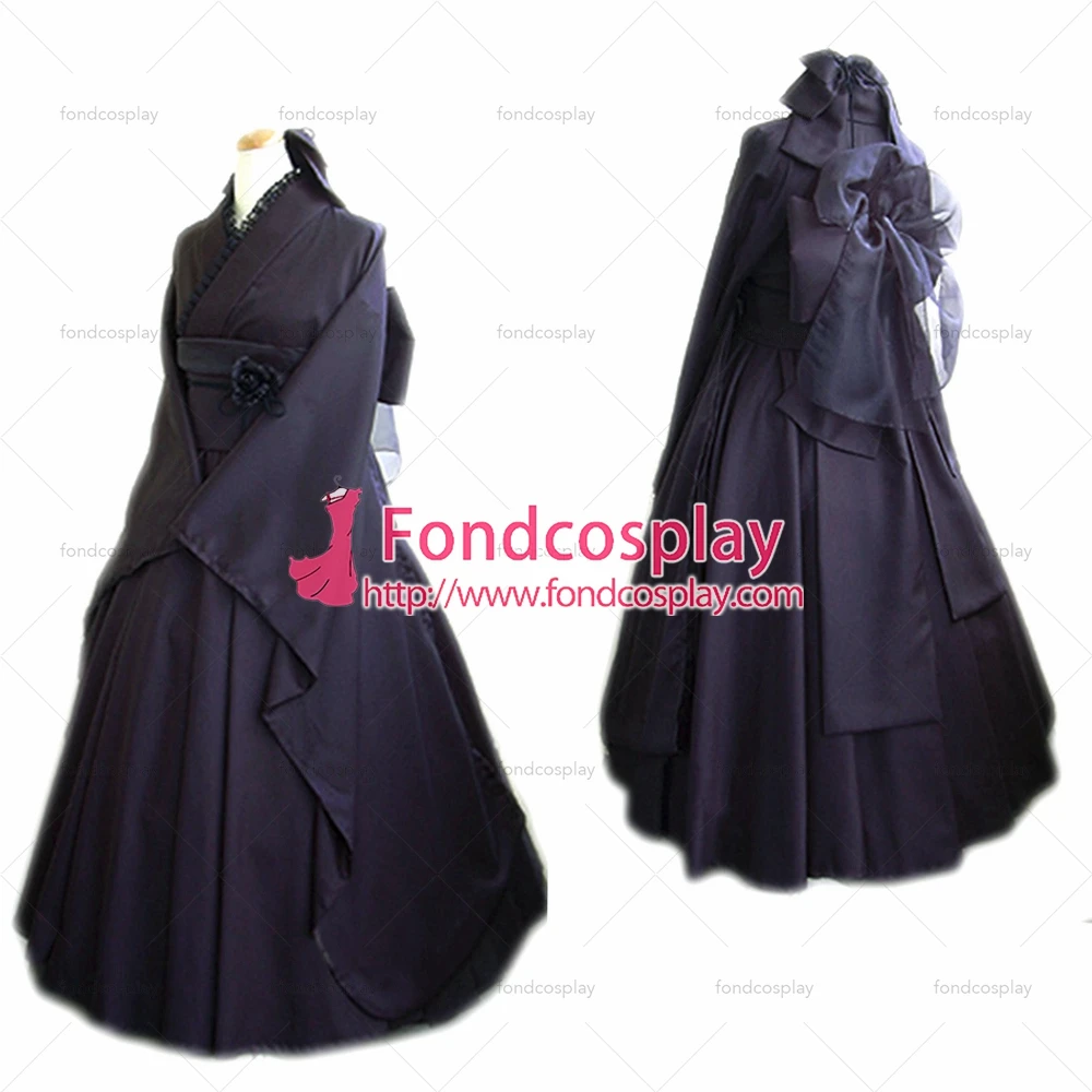 

Японское кимоно fondcosplay, Готическая Лолита, панк, модное черное Хлопковое платье, костюм для косплея, индивидуальный [CK1135]