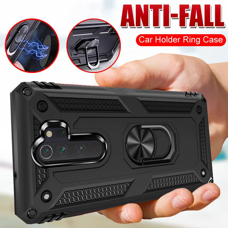 

Armor Magnet Metal Ring Case for Redmi Note 9s 8 7 Pro Shockproof Back Cover for Redmi 7 8A 9A K20 Mi Note 10 9T Pro Bumper Case