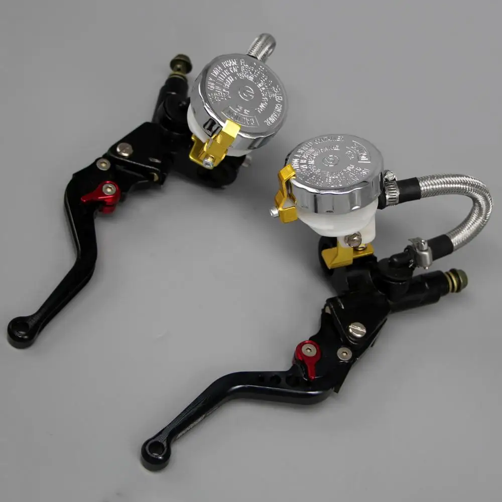 

7/8'' Clutch Brake Levers Master Cylinder Reservoir Set For Suzuki Motorcycle