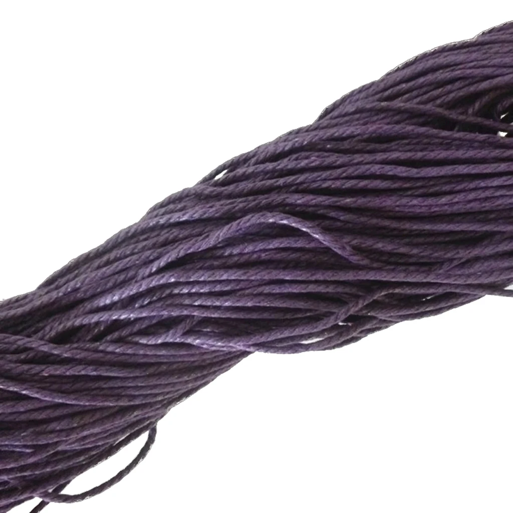 Dark Purple 19 цветов 10 метров Вощеная хлопковая Веревка из бисера 2 мм для браслета ожерелье DIY ювелирные изделия-Аксессуары - Цвет: Dark Purple