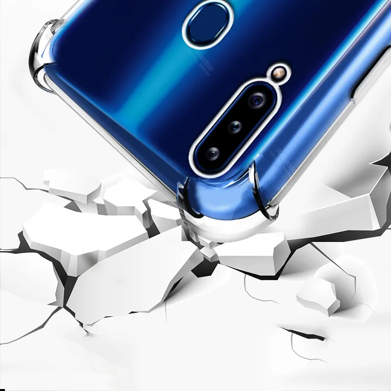 Чехол для samsung galaxy a20 s a 20 e 20e противоударный прозрачный мягкий чехол с подушкой