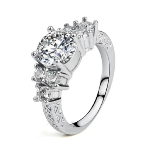 Fashion Women Ring Silver 925 Jewelry Accessories with Zircon Gemstone Finger Rings for Female Wedding Party Promise Bridal Gift