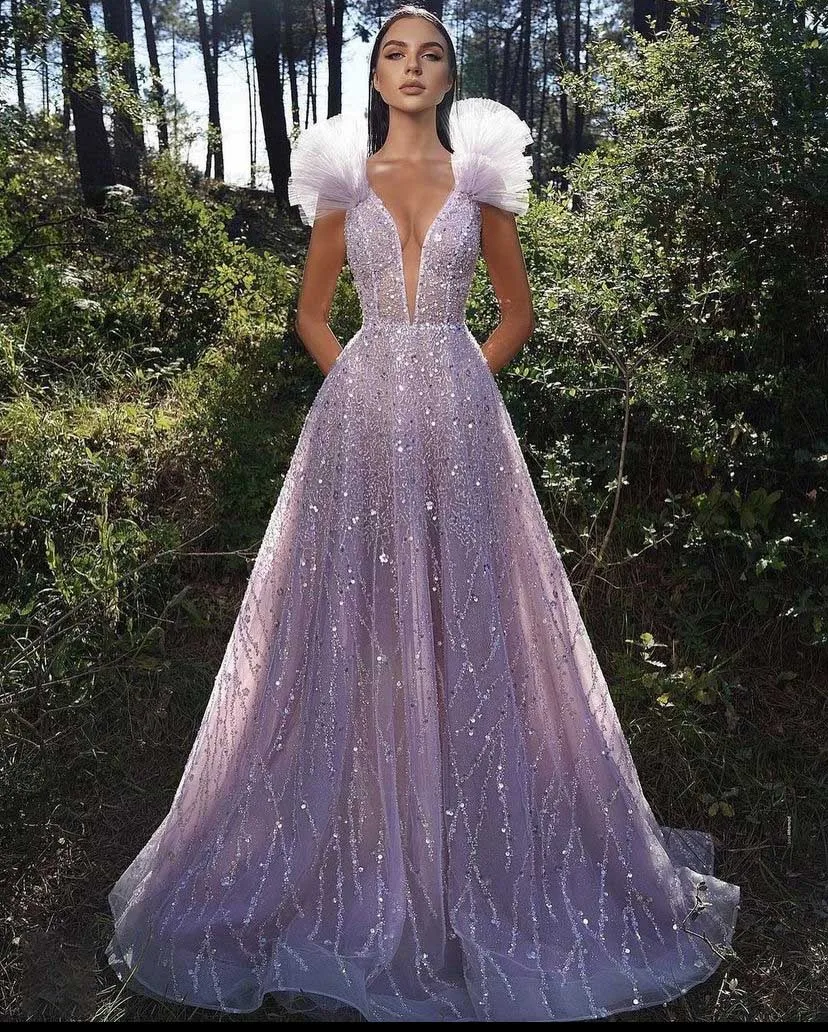 

Elegant Plunging V Neck Beaded Lace Sleeveless A Line Country Wedding Dresses 2022