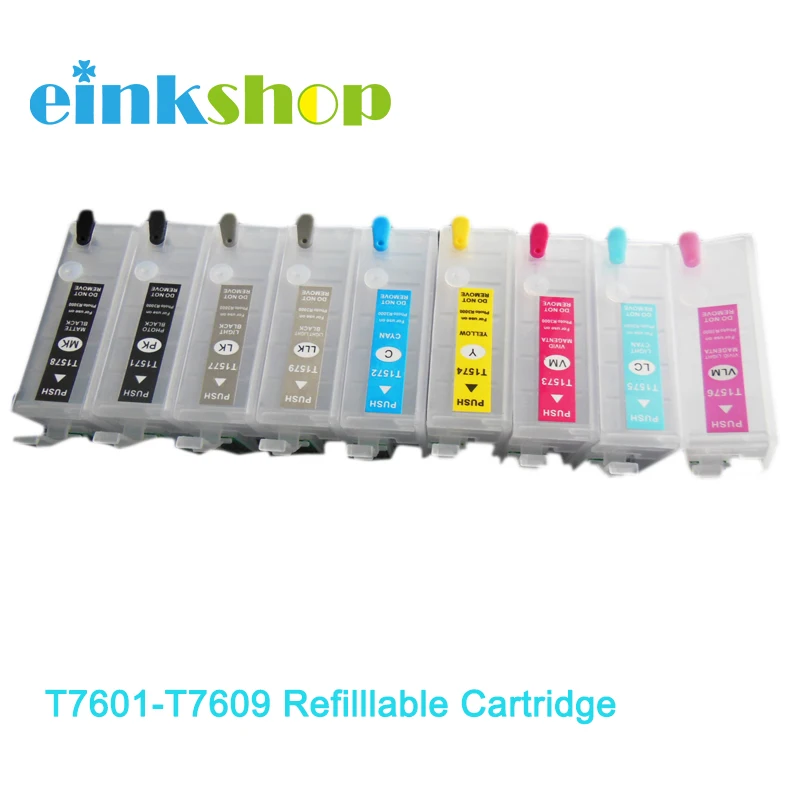 Einkshop T7601 T7602 T7603 T7604 T7605 T7606 T7607 T7608 T7609 пустой перезаряжаемый картридж для Epson P600 surecolor
