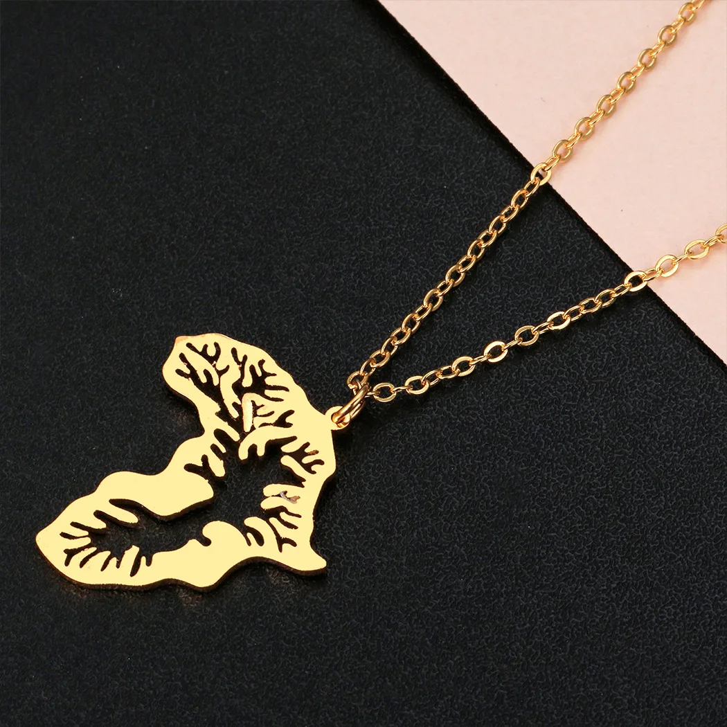 2021 Африка Карта кулон ожерелье для мужчин и женщин из Эфиопии ювелирное изделие