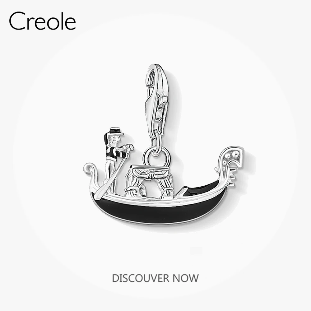 Подвеска в виде венецианской гондолы из серебра 925 пробы подходит для браслета