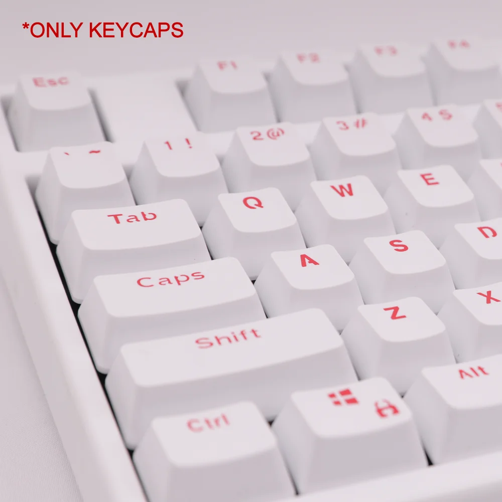 Механическая клавиатура Keyscaps белого цвета OEM профиль 104 клавиш для 61 87 104 для GK61 SK61 SK64 Anne Pro 2 PC Game