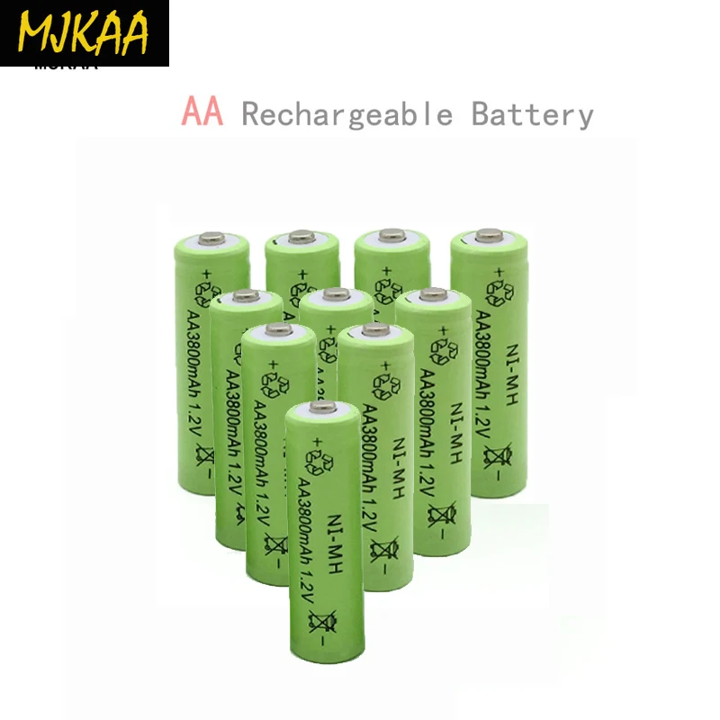 MJKAA Ni MH 1 2 V 3800mAh Зеленый AA перезаряжаемый никель металлический гидридный
