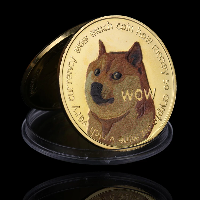 

REPLICA Beautiful WOW Plated Dogecoin Commemorative Coins Home Decor Gifts Binance Digital Currency Commemorative Coins