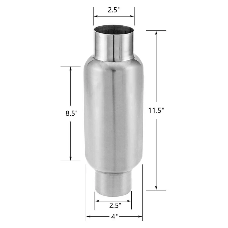 2.5 Inch Inlet Universal Resonator/Performance Muffler Stainless Steel 11.5 | Автомобили и мотоциклы