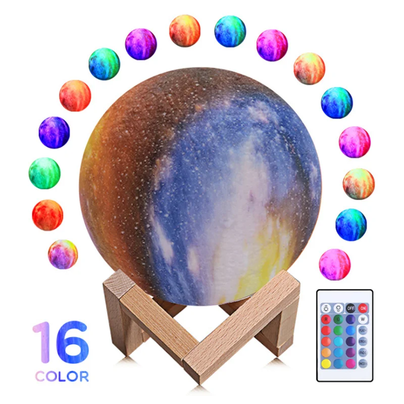 3D принт неба звезд настроение свет лампы красочные изменения ночник