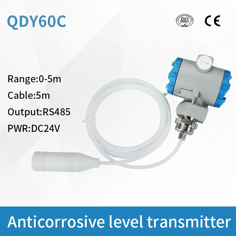 

Anti-corrosion liquid level sensor 4-20mA RS485 Output Flow sensor Water level sensor Oil level QDY60C