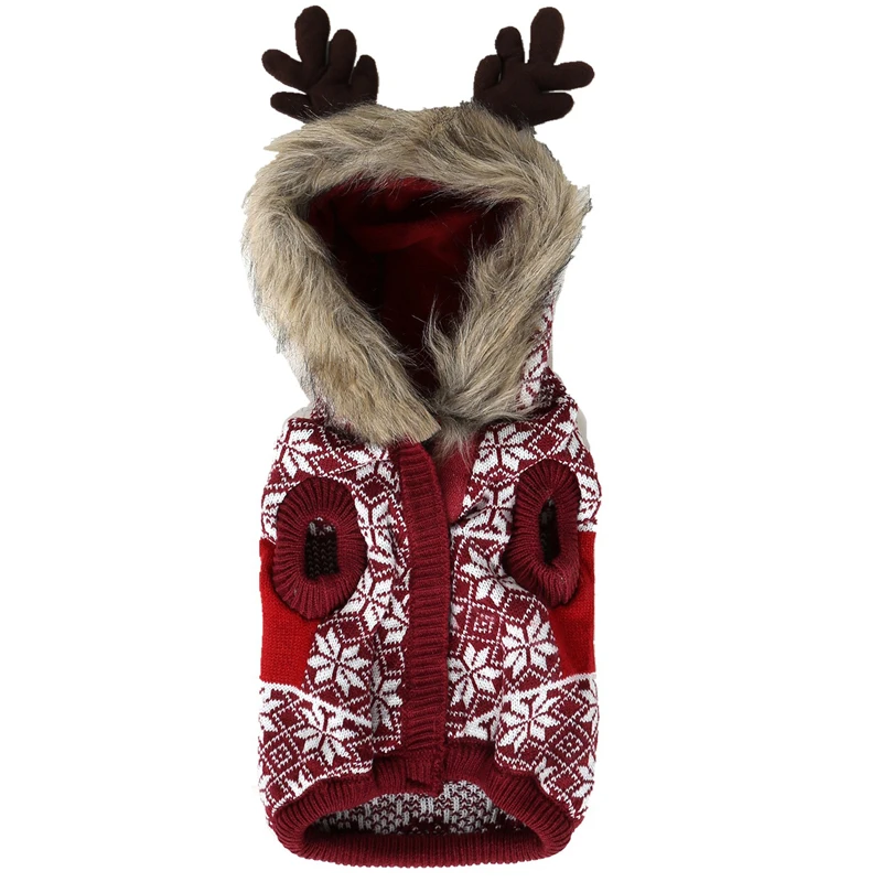 Плотный свитер для домашних животных Рождественский костюм одежда вязаная с