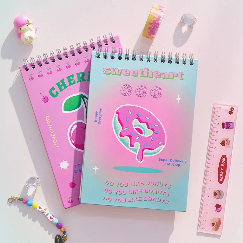 

Daily/Weekly Plan Book 365 Days Loose-leaf Planner Diary Notebook Time Management Schedule Book Cute Donut Scrapbook Record