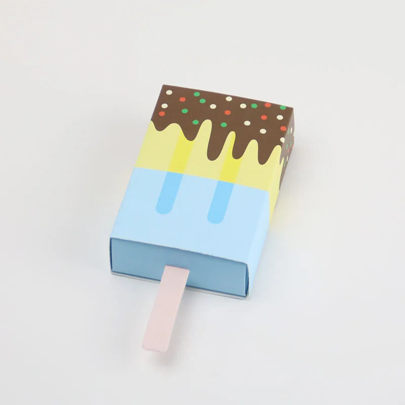 Blue Dabonas 10pcs DIY Ice Cream Candy Box Treat Children Birthday Candy Box Wedding Favors Gifts Birthday Party Supplies - Цвет: Blue