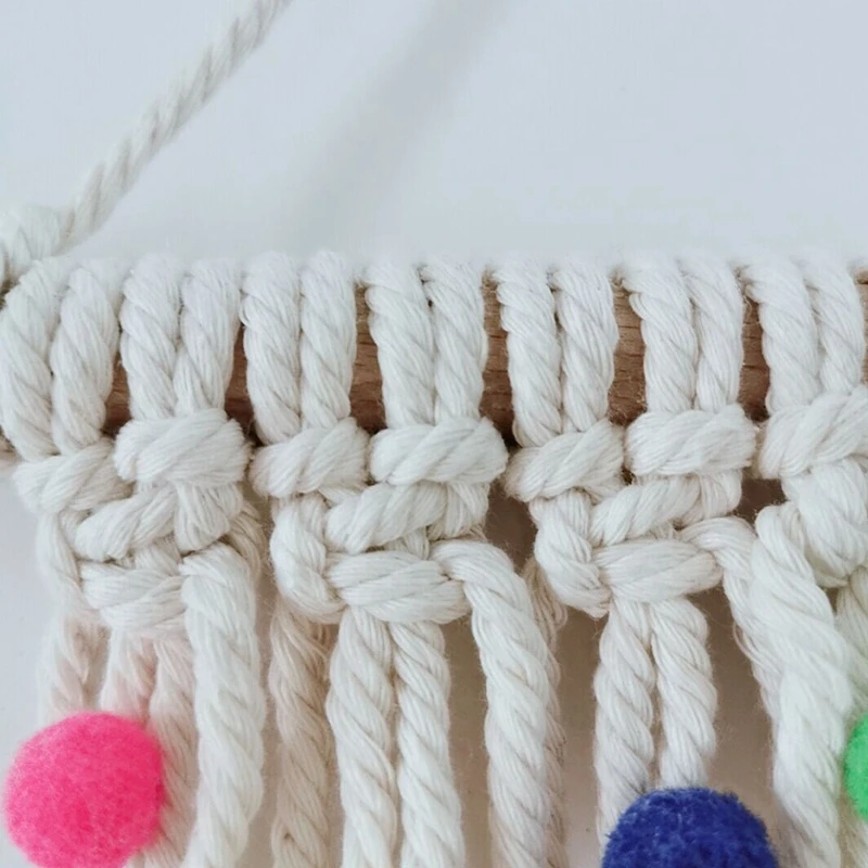 

Promotion! Colorful Macrame Tapestry Holiday Wall Nursery Decor Kids Room Hanging Decoration Bohemian Tapestries Backdrop Handmd