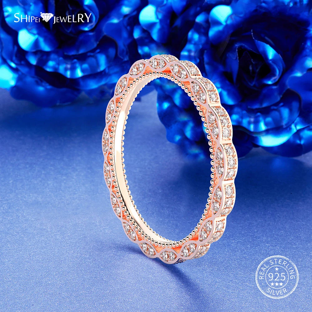 Кольцо Shipei из 100% стерлингового серебра 925 пробы для женщин и мужчин золотое белое