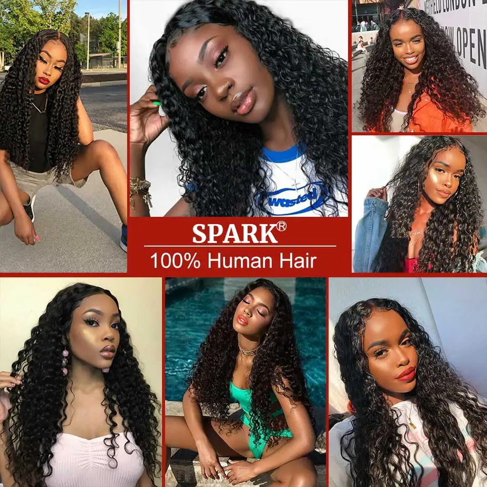 Пряди волнистых бразильских волос SPARK 1/3/4 шт 100% необработанные человеческие