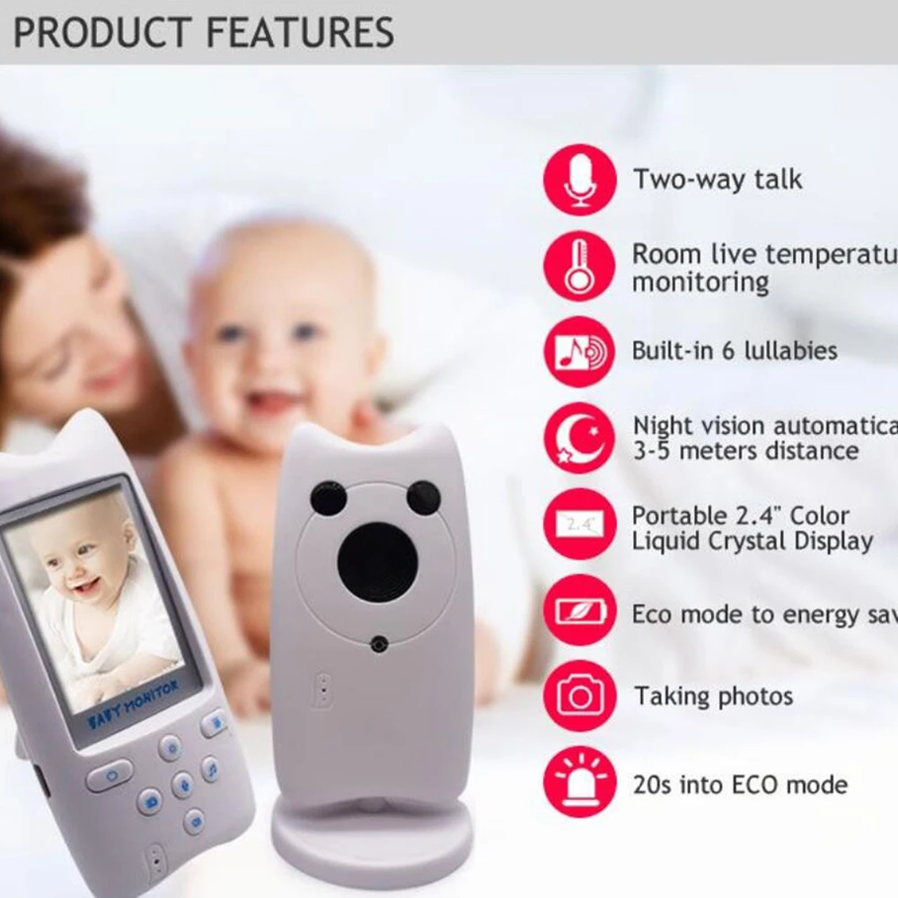 Цифровая беспроводная радионяня 2 4 ГГц двусторонняя система голосового контроля