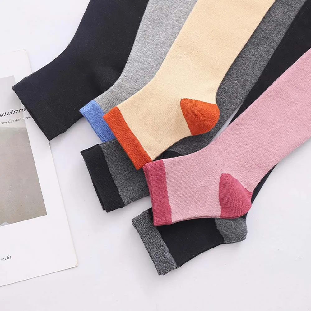 

Micro Pressure Sleep Socks Solid Color Foot Socks Middle Tube Socks Knee Socks Stockings Cotton Socks Women Step on Socks