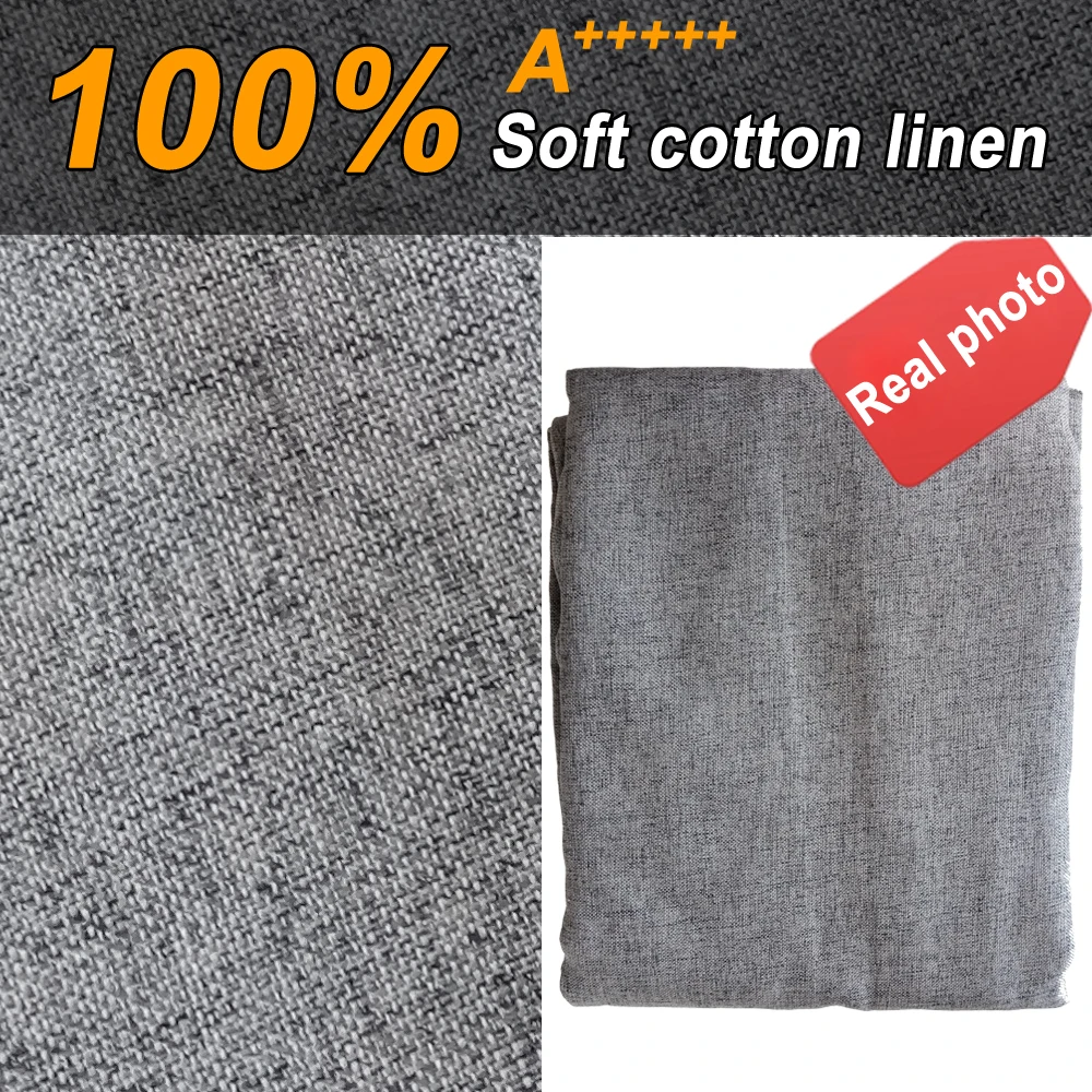 Чехол для кресла из моющейся льняной ткани без наполнителя большой пуф XXL мягкий