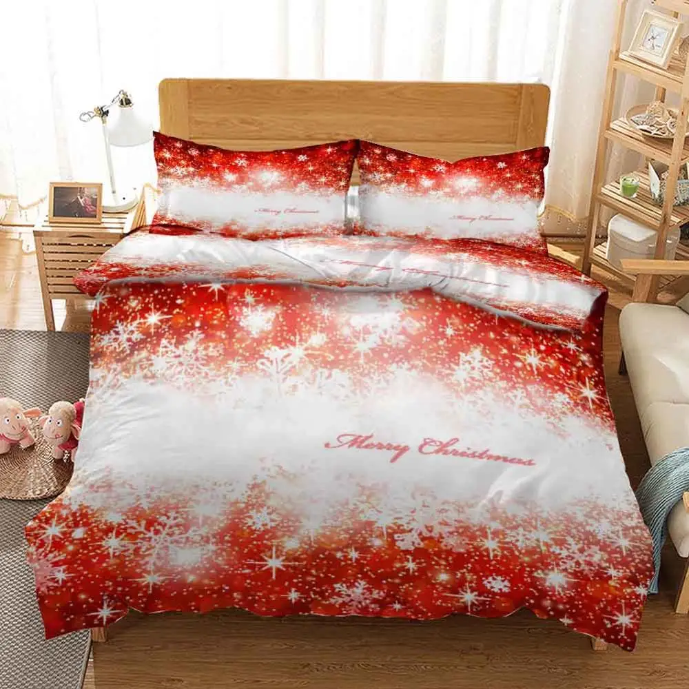 Рождество снежинка ПЭТ постельные принадлежности одеяло пододеяльник набор