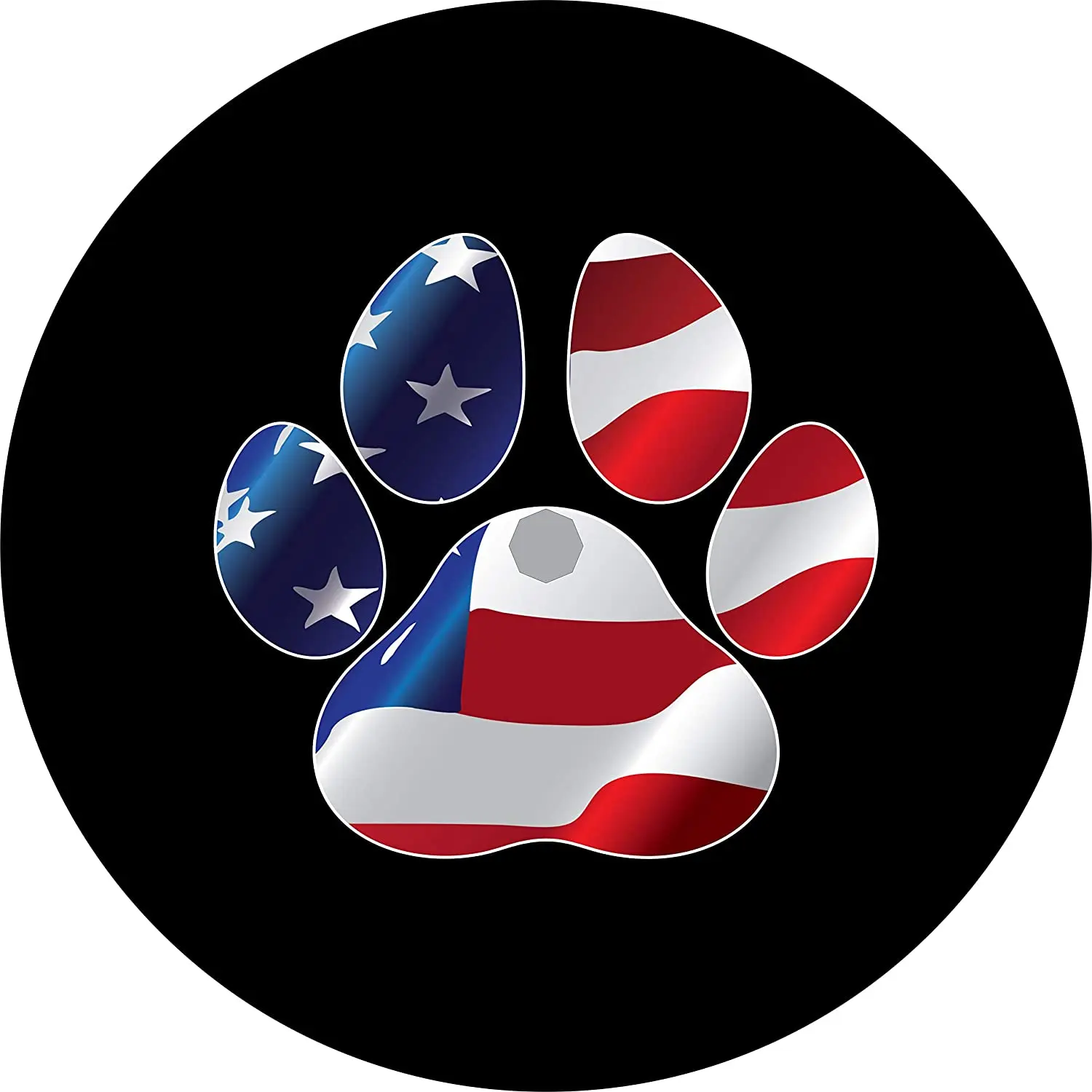 

TIRE COVER CENTRAL Paws US American Flag Spare Tire Cover ( Custom Sized to Any