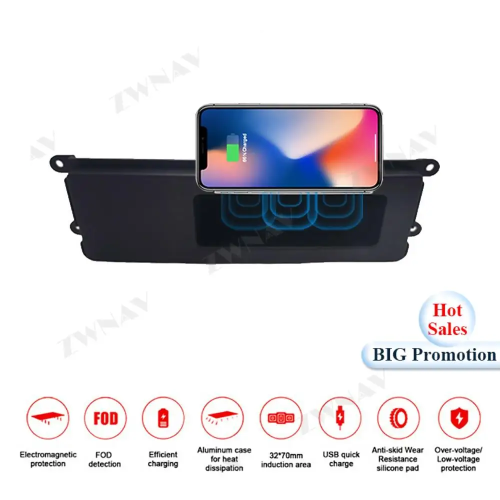 

QI Car Wireless Charger Quick Charge For Mitsubishi Pajero 2017-2018 for Iphone XR X for Huawei P30 Infrared Sensor Phone Holder