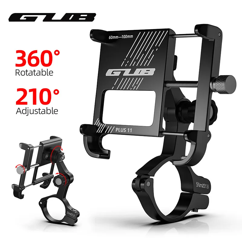 GUB PLUS-soporte giratorio de teléfono para bicicleta eléctrica, accesorio para Smartphone de 3,5-6,8 pulgadas, ajustable, para bicicleta de montaña y carretera, 11