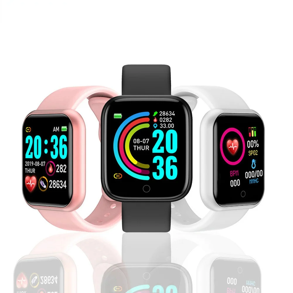 

Цифровые часы Y68, умные часы, фитнес-браслет, трекер активности, пульсометр, измерение крови, Bluetooth-часы для ios, Android часов