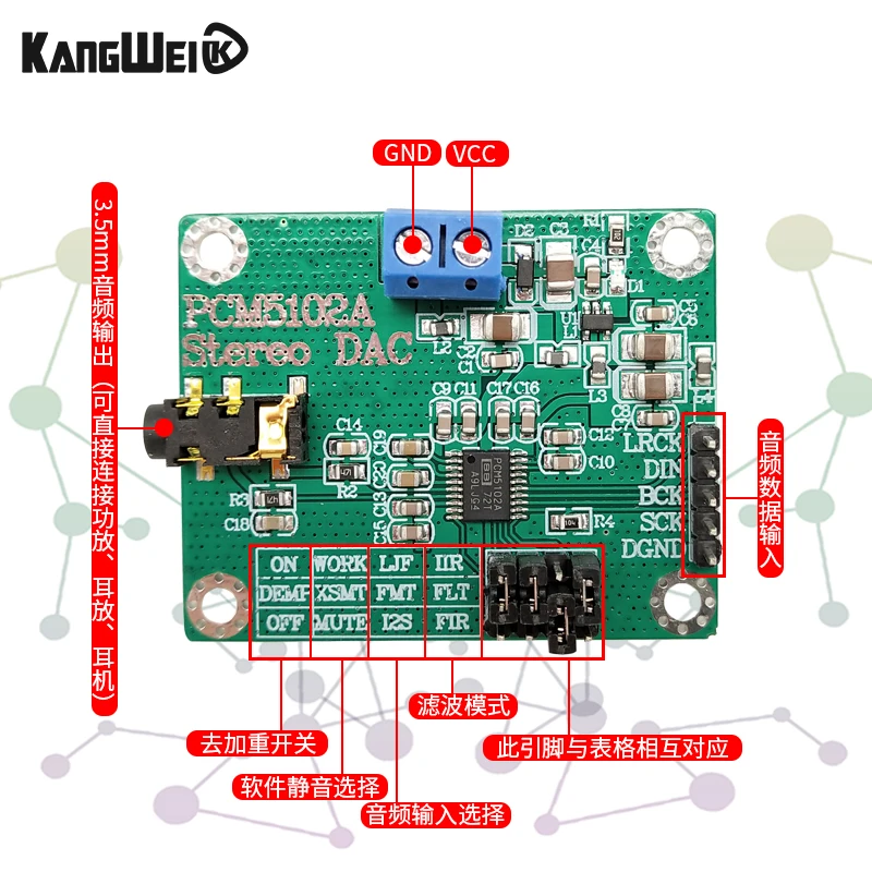 PCM5102A цифровой аудио I2S IIS стерео ЦАП Декодер доска модуль цифро-аналоговый