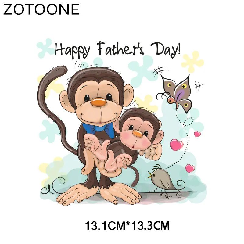 ZOTOONE милые животные обезьяна медведь Железные на патч передачи для одежды футболки приложения DIY теплопередачи аппликации стикер E