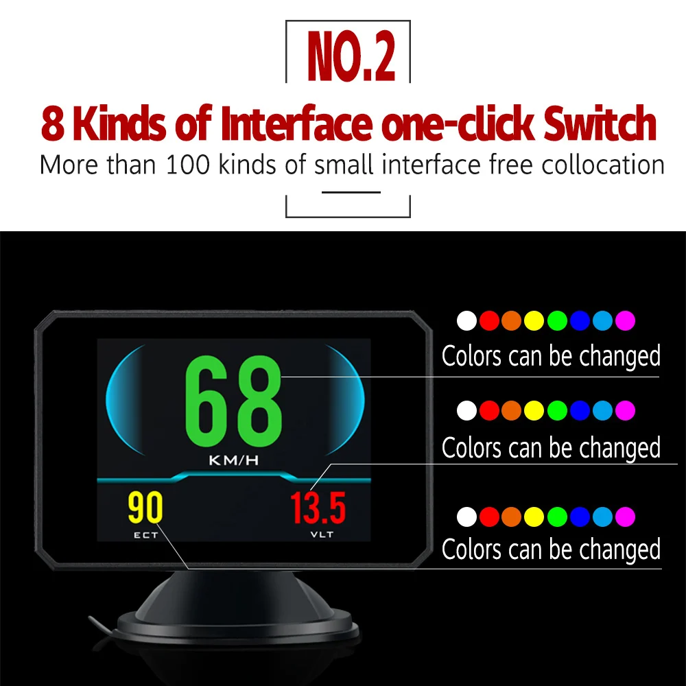 OBDSPACE P16 HUD OBD2 бортовой компьютер умный дисплей Спидометр Температура масла расход топлива OBDII диагностический инструмент