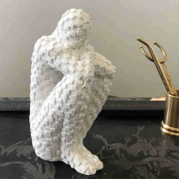 

Mosaic Human Shaped Sculpture Black White Sculpture Resin Sculpture Ornaments for Home Living Room Decoration FAS6