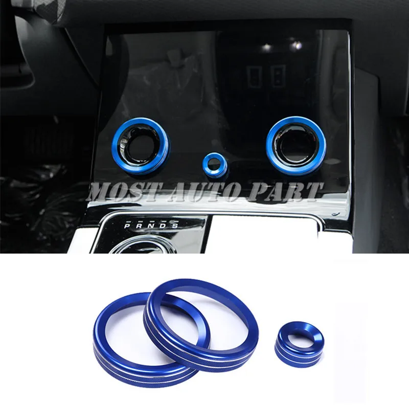 Inner Console Air Condition Knob Trim Cover For Land Rover Range Velar 2017-2021 Blue/Silver/Red Car Decoration | Автомобили и