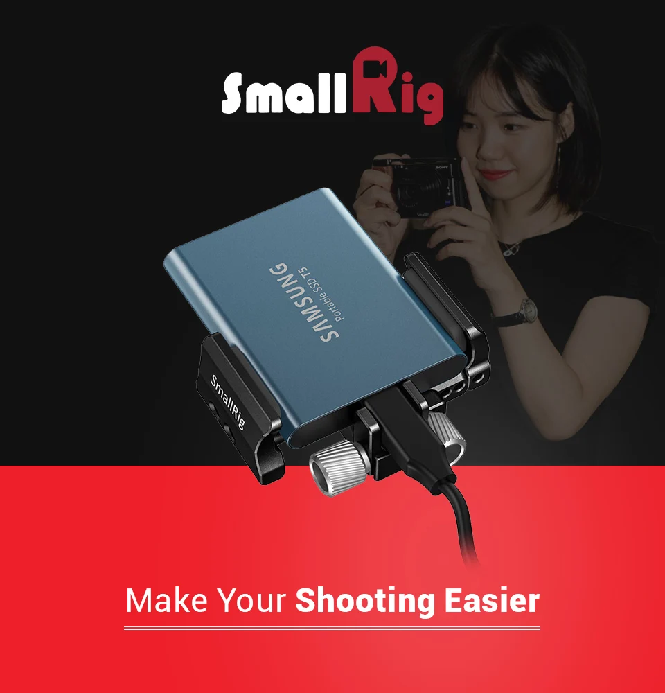 SmallRig DSLR штатив для камеры Универсальный держатель крепление для внешнего SSD для samsung T5 SSD для Angelbird SSD2go PKT Регулируемый 2343