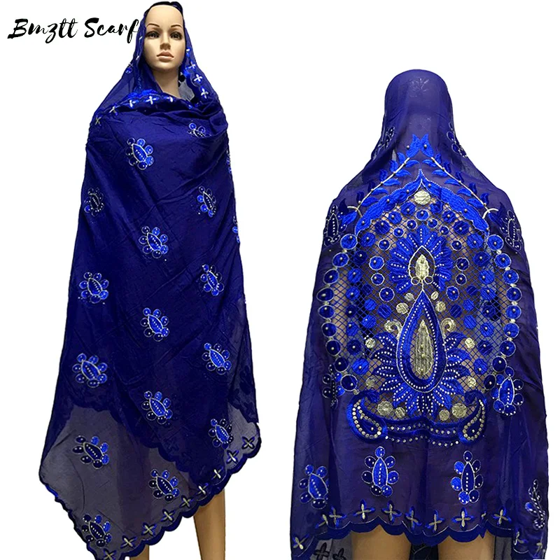 Африканские женские шарфы мусульманский вышитый большой шарф приятный дизайн на