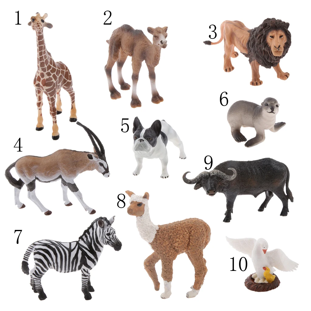 Модель животного фигурки животных Лев жираф буйвол модель зебры пластик|Игровые