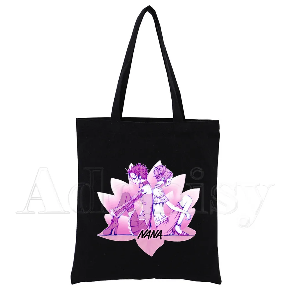 

Простая женская сумка из Ткани в стиле аниме Nano, элегантная Холщовая Сумка, сумки на плечо, Повседневная сумка для шоппинга для девочек, Черн...