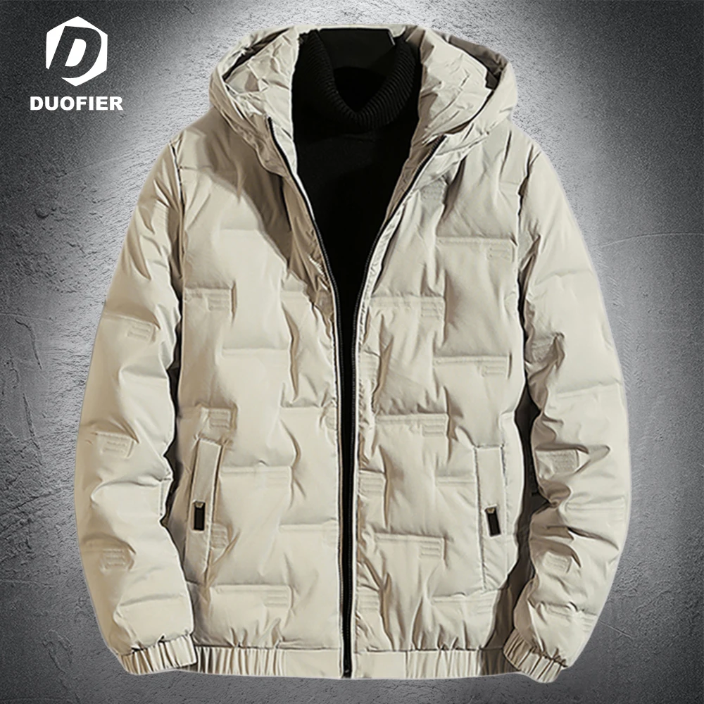 

Новинка, мужские пуховики, зимнее теплое пальто с капюшоном, Мужская одежда, искусственная подкладка, пуховик большого размера, Мужская пар...