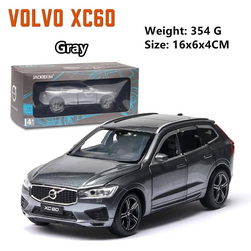 Серый 1:32 Volvo xc60 внедорожник симулятор звук и светильник игрушка модель автомобиля коллекция подарок Выдвижной Автомобиль - Цвет: Серый