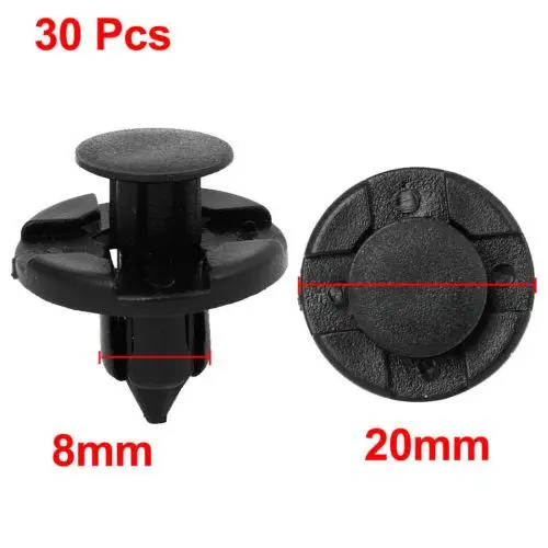 

30 Pcs 8mm Car Plastic Rivets Fastener Bumper Fender Push Clips Auto Accessories for Nissan