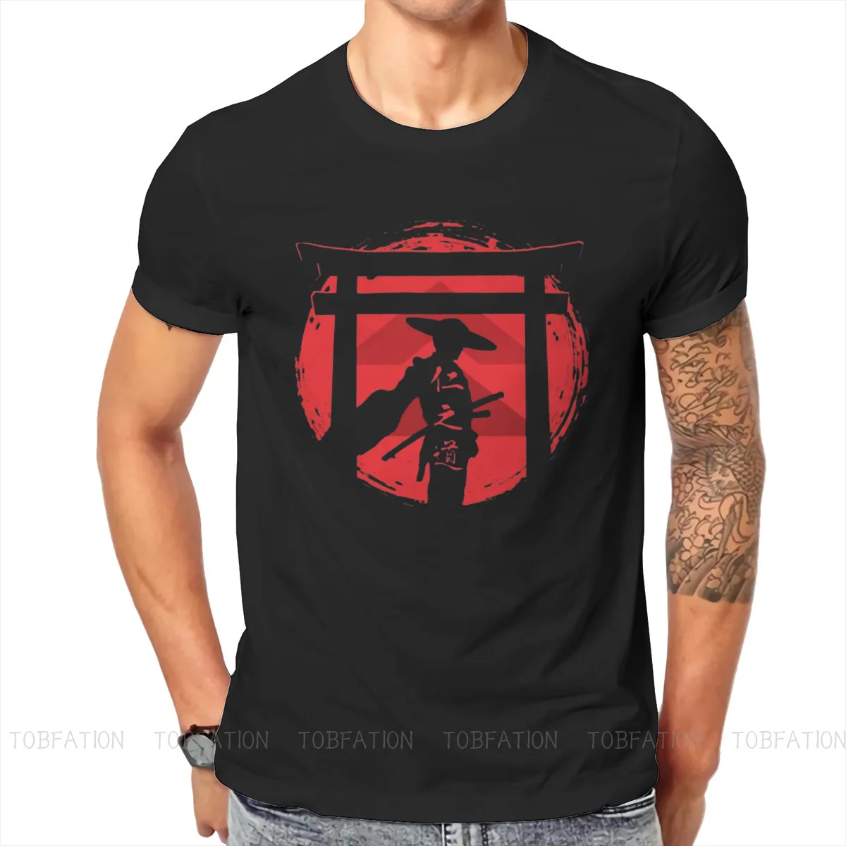 

Ghost of Tsushima Action Adventure Game Crewneck TShirts Samurai Print Homme T Shirt New Trend Clothing Size S-6XL